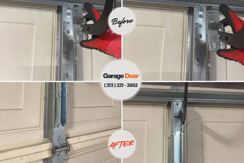 Before and after: garage door spring repair Brent, FL